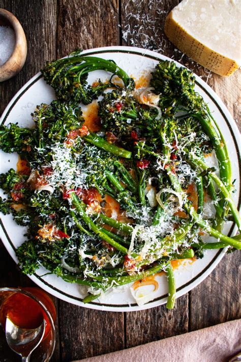 Roasted Broccolini With Calabrian Chile Vinaigrette The Original Dish