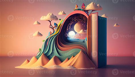 Books Imagination 3d Illustration Generate Ai 22631336 Stock Photo