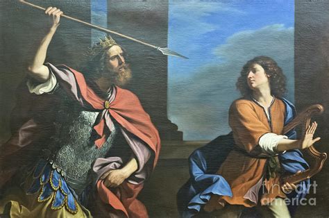 Saul Tries To Kill David With His Spear Guercino Photograph By Roberto