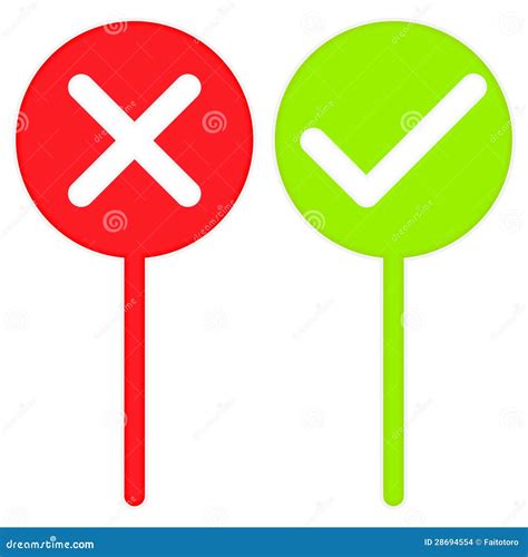 Right or wrong sign stock vector. Illustration of left - 28694554