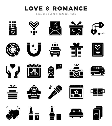 Conjunto De íconos De Amor Y Romance Ilustración Vectorial Vector Premium