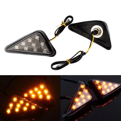 Motorcycle Smoke Triangle Flush Mount Turn Signal Amber LED Light