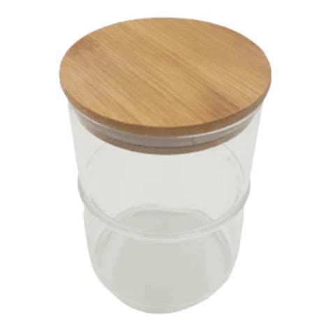 Canister 2 Tier Glass With Wooden Lid | Shop Today. Get it Tomorrow ...