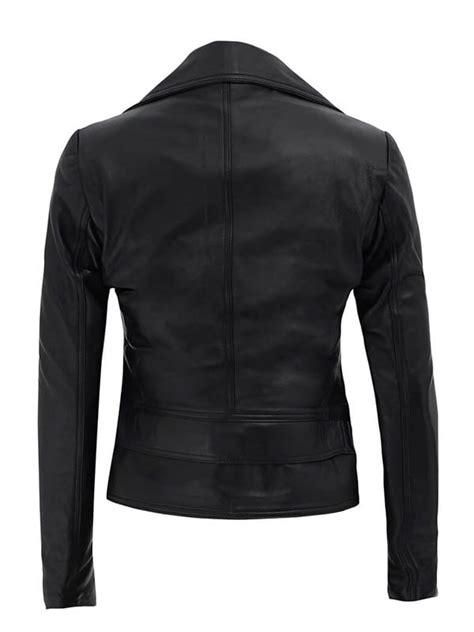 Womens Ionic Black Motorcycle Jacket The Movie Fashion