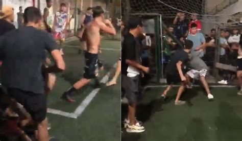 Video batalla campal en una canchita de fútbol de Alejandro Korn