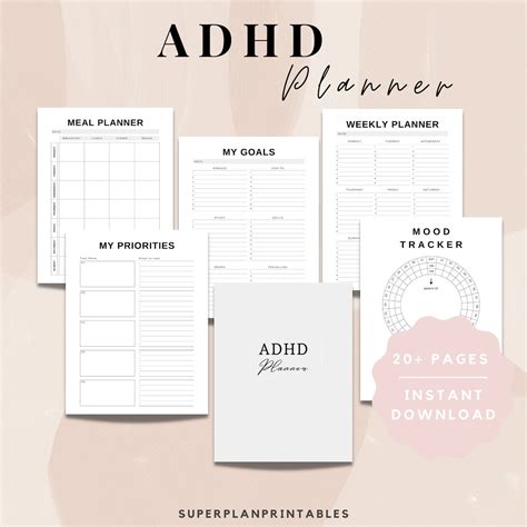 Complete ADHD Planner Template For Adults ADHD Friendly Planner W