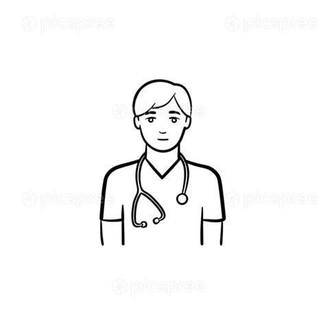 Foto Gratis De Doctor With Stethoscope Hand Drawn Outline Doodle Icon