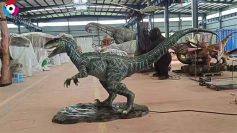 Silicone Rubber Life Size Animatronic Dinosaur Velociraptor For