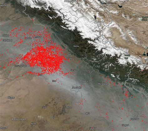 Delhi Pollution Nasas Images Show Crop Burning Peaks In Punjab