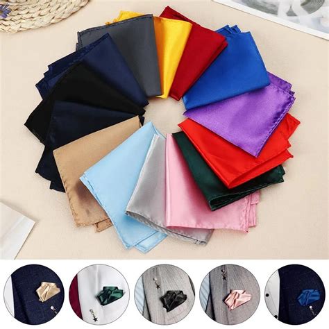 1Pcs Men Satin Solid Color Plain Suits Pocket Square Fashion Silk