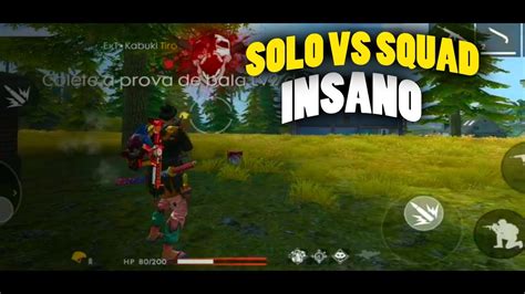 JOGUEI SOLO VS SQUAD E FOI INSANO FREE FIRE YouTube