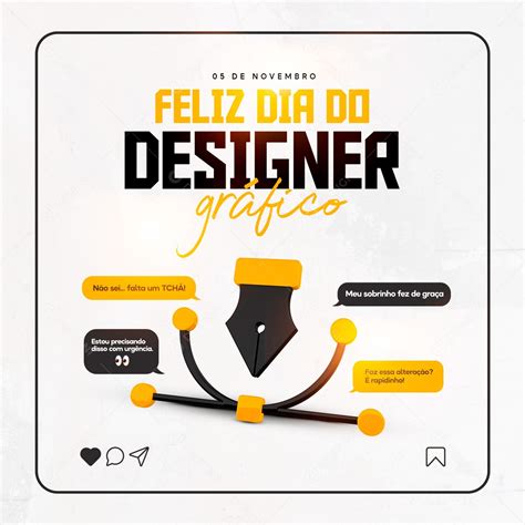 Feliz Dia do Designer Gráfico 05 de Novembro Social Media PSD Editável