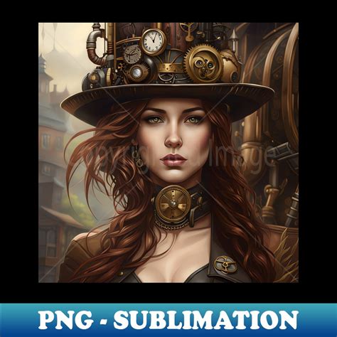 Steampunk Woman Concept Art Aesthetic Sublimation Digital Inspire