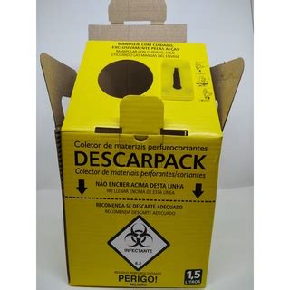 Caixa Coletora 1 5 Lt Material Perfurocortante Descarpack Descarte