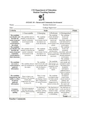 Fillable Online Csivc Csi Cuny Rubricforparentinvolvement Doc Csivc