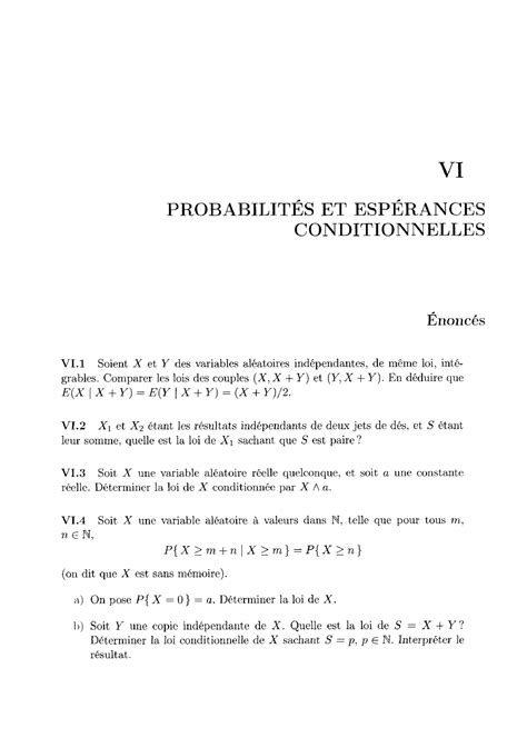 Probabilité Exercices corrigés 6 PROBABILITÉS ET ESPÉRANCES