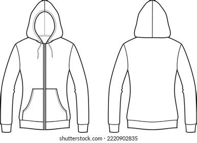 Womens Hoodie Front Back Vector Illustration Stock Vector (Royalty Free ...