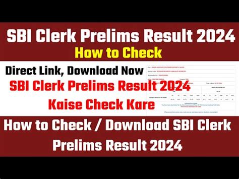 SBI Clerk Result 2024 How To Check SBI Clerk Prelims Result 2024