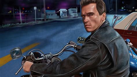 2048x1152 The Terminator On Bike 4k Wallpaper2048x1152 Resolution Hd