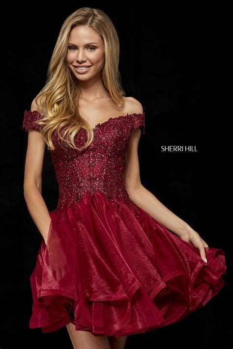 Sherri Hill 52239 Wine Sherri Hill 52239 Gunmetal In Promdressoutletshop