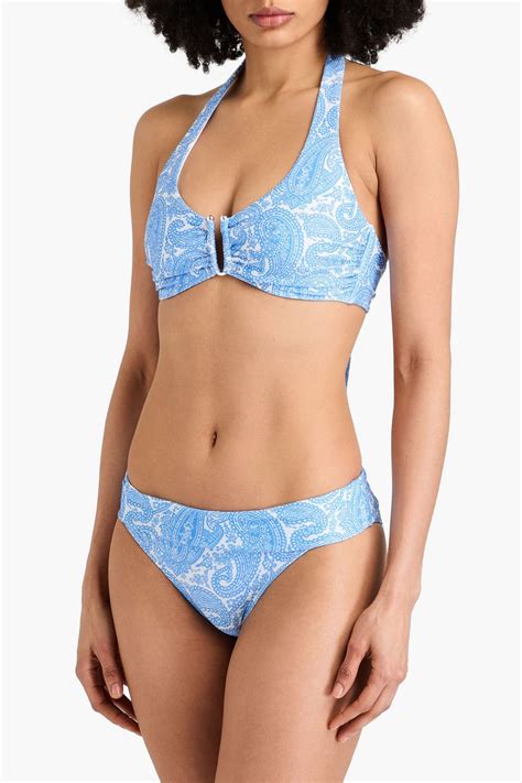 HEIDI KLEIN Paisley print stretch piqué low rise bikini briefs THE OUTNET