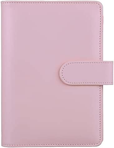 HAUTOCO PU Leather A6 Budget Binder Cover Refillable 6 Ring Notebook