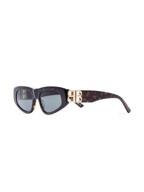 Balenciaga Eyewear Culos De Sol Gatinho Efeito Tartaruga Marrom