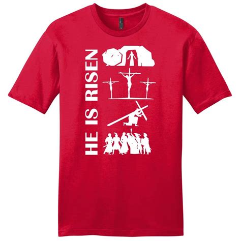 He Is Risen Mens T Shirt Christian Easter T Shirts Christ Follower Life