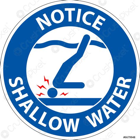 Water Safety Sign Notice - Shallow Water - stock vector 6679948