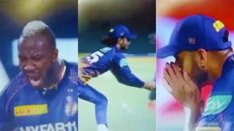 Watch Andre Russell Gets Angry As Suyash Sharma Drops Crucial Catch Vs