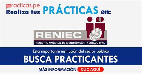 RENIEC PRACTICAS 2025 Convocatorias PreProfesionales Y Profesionales