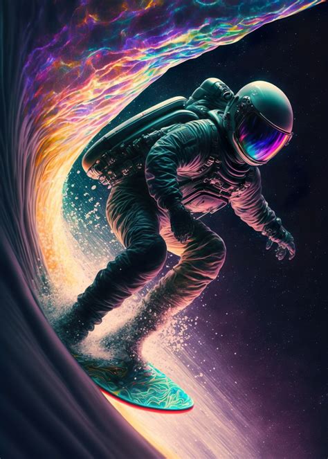 Surfing Astronaut Art