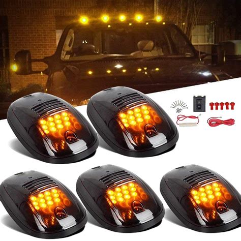 Pcs Smoked Cab Roof Marker Lights Amber Led Roof Top Lamp Clearance