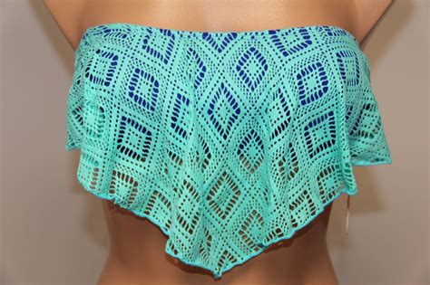 New Hula Honey Swimwear Bikini Top Bandeau Neck Strap Sfm Ebay