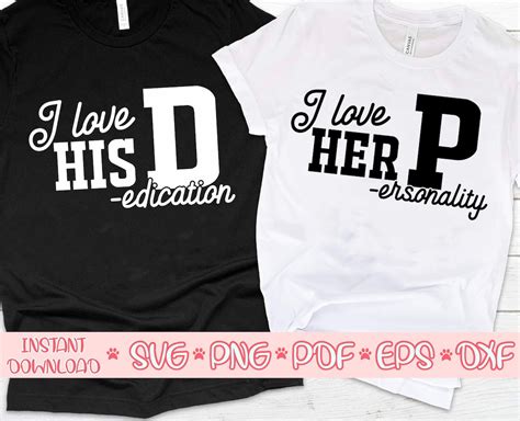 I Love Her Personality Svg I Love His Dedication Svg Funny Etsy