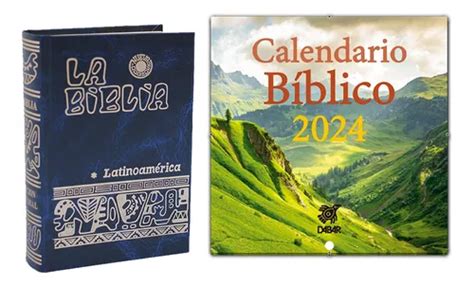 Biblia Latinoamericana Bolsillo Azul Calendario Bíblico 2024 Meses