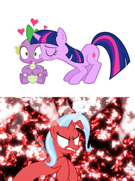 1558653 Safe Artist Navitaserussirus Edit Spike Trixie Twilight