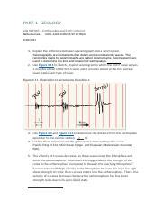 Lab4 Docx PART 1 GEOLOGY LAB REPORT 4 Earthquakes And Earth S