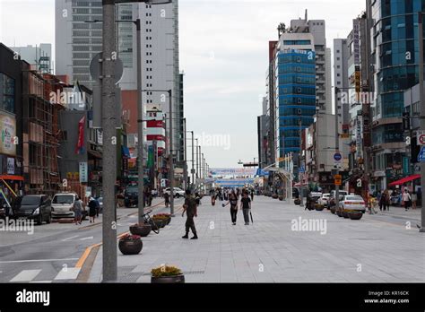 Shopping Street In Haeundae Busan South Korea Stock Photo Alamy