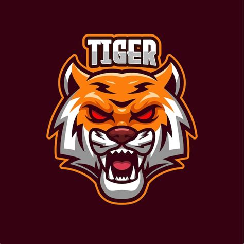 Modelo De Mascote Do Logotipo Da Tiger Esports Vetor Premium