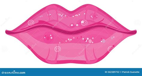 Pink Lips Icon Stock Vector Illustration Of Beautiful 262389752