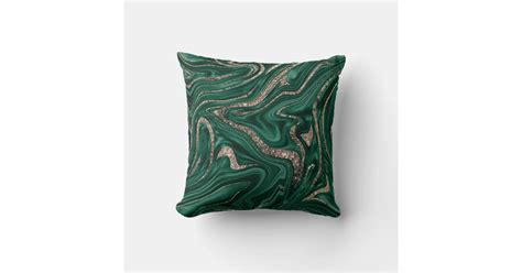 Emerald Green Black Gold Glitter Marble 1 Throw Pillow Zazzle