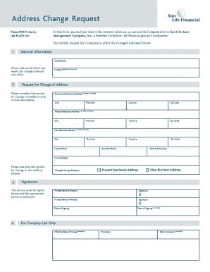 Fillable Online Address Change Request Please Print Clearly Fax Email