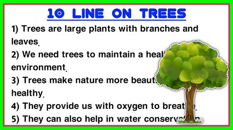 10 Lines On Trees Essay On Trees 10 Lines Essay On Trees Essay On