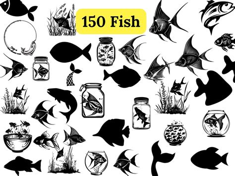 Fish SVG Fish SVG Bundle Fish Silhouette Fish Cut Files Fish Clipart ...