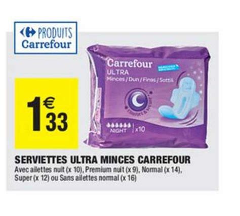 Promo Serviettes Ultra Minces Carrefour Chez Carrefour Market