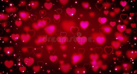 Red Hearts On A Black Background Falling Hearts Blurred Bokeh Background Heart Holiday Love