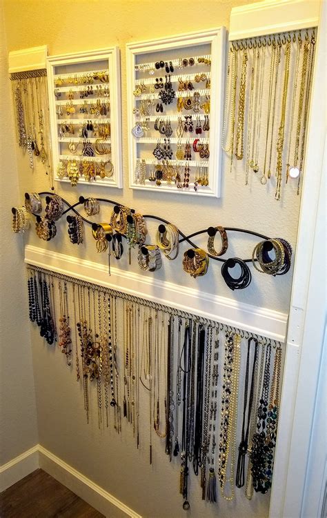 Jewelry Wall Organizer Jewelry Wall Jewelry Organizer Diy Wall