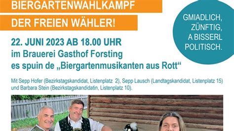 Rosenheim Musikalischer Biergartenwahlkampf der Freien Wähler