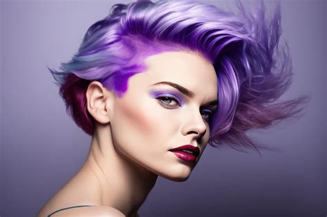 Premium AI Image | A woman with purple hair and purple hair